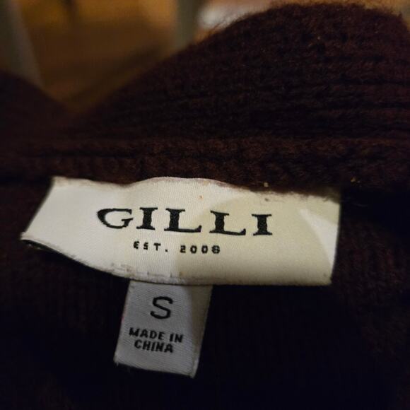 Gilli Cable Knit Button Midi Dress Brown Short Sleeve Size S - Picture 3 of 8